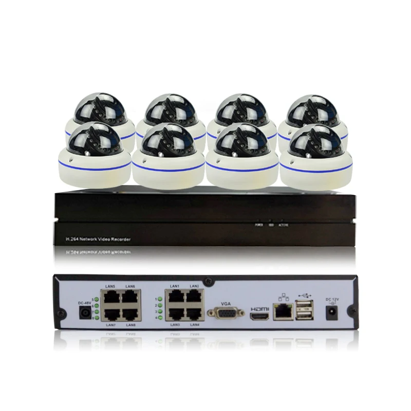 

HJT 48v POE 8CH 1080P Full HD NVR Kit POE CCTV System (8) 2.0MP Indoor IP Camera Waterproof P2P Onvif Security Monitoring Kit