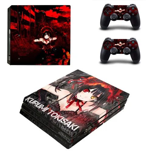 Милая девушка Tokisaki Kurumi PS4 Pro наклейка для кожи наклейка для консоли playstation 4 и 2 контроллера PS4 Pro наклейка для кожи виниловая - Цвет: YSP4P-0574