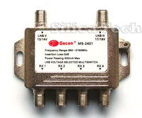 Gecen 2x4 13V/18V in, 4 out Satellite LNB V/H multi-switch MS-2401 1