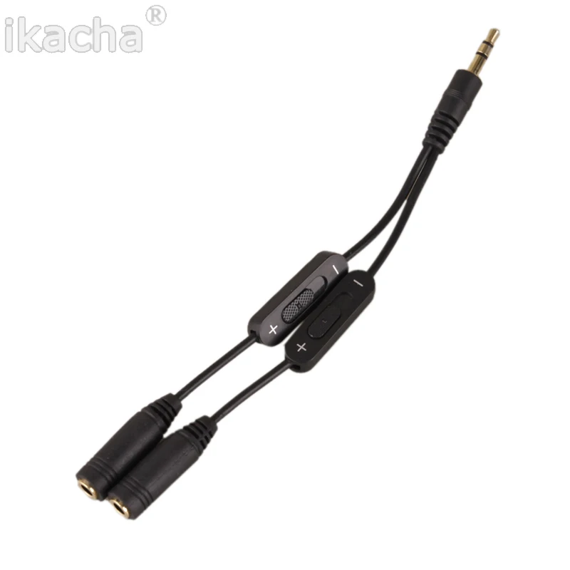 Volume Control 3.5mm Plug Jack Headphone Audio Stereo Y Splitter Cord Cable