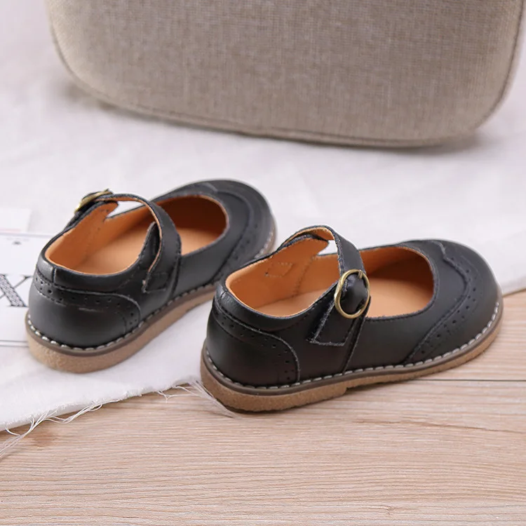 Kids Shoes Autumn Children Fashion Party Breathable Shoes Baby Soft Brand Sweet Mary Jane Girls Black Princess Flat GM23980