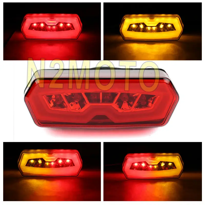 

Red LED Motorcycles Taillights Brake Light Turn Signal Lamp for Honda CB650F CBR650F CTX700N MSX Grom 125 Amber Indicator