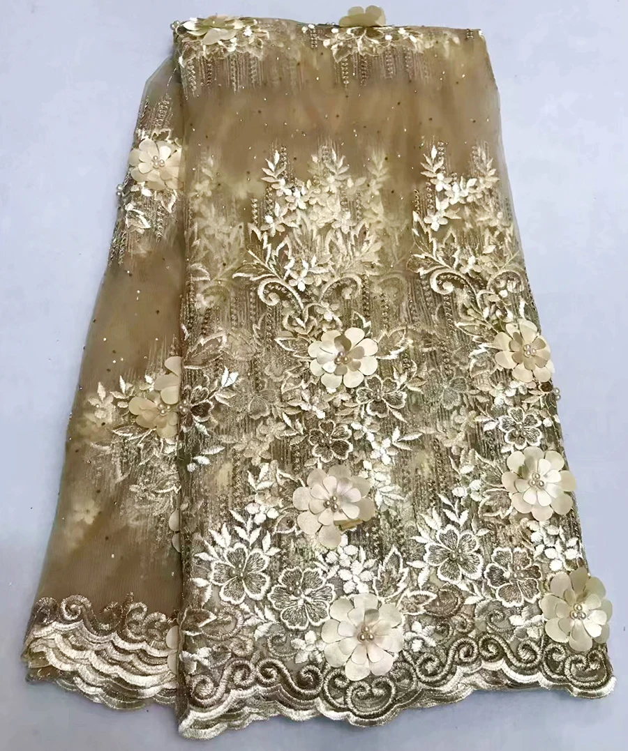 

2018 High quality nigerian french lace african lace fabric for party dress 5yards/lot ,Free shipping ,5yards/lot