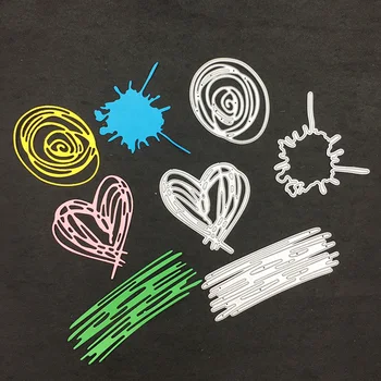 

Heart Metal Cutting Dies And Stamps DIY Painting Stripe Dies For Scrapbooking Albums Decorations Stencil Embossing Cards Making