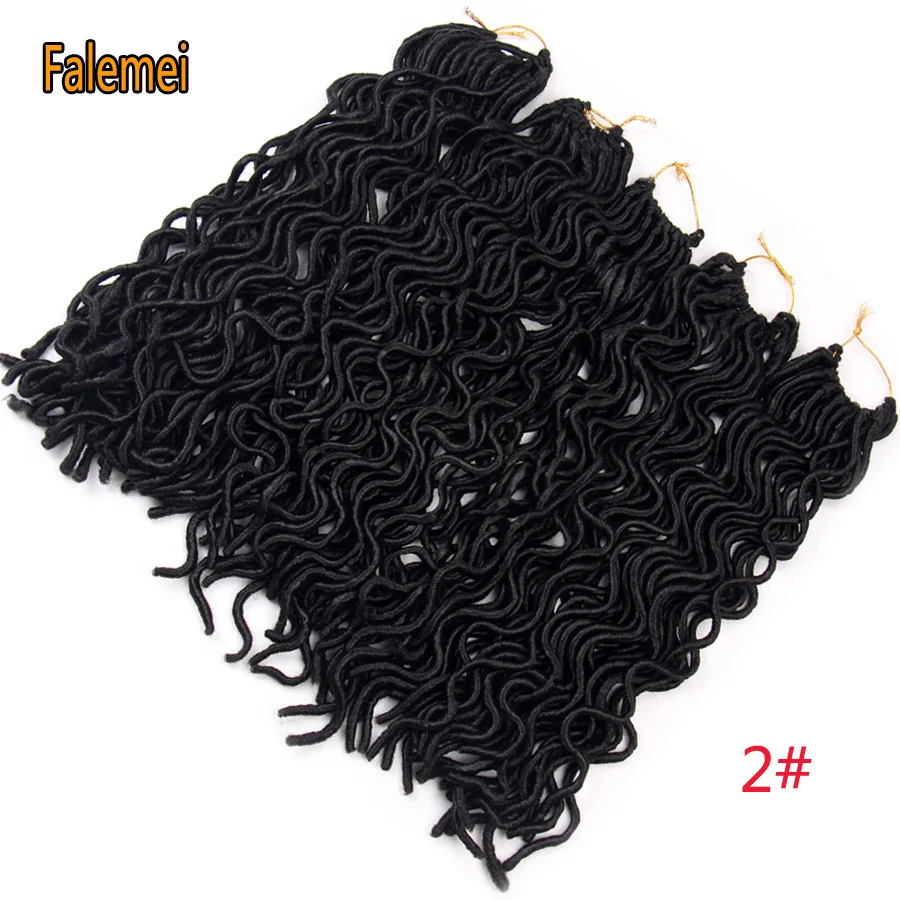 FALEMEI 24 корня 100 г/упаковка Faux locs кудряшки 18 дюймов Синтетические волосы для наращивания крючком косички