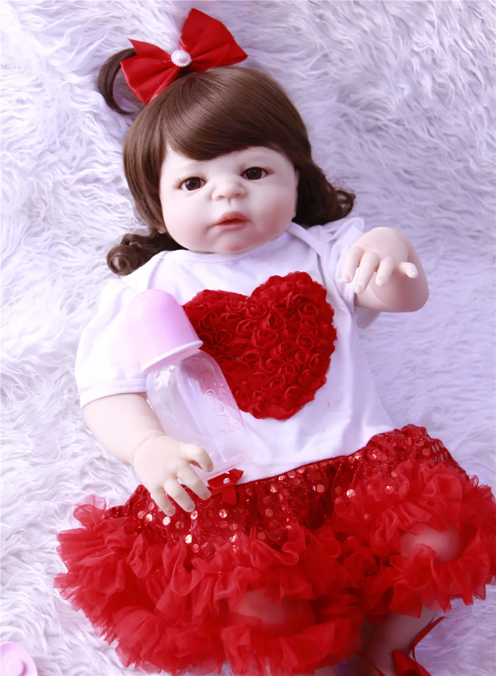 

55CM 22 Inch Bebe Reborn Dolls Realistic Full Silicone Baby Bebe Newborn Girl Doll Princess Toddler Toy Gift