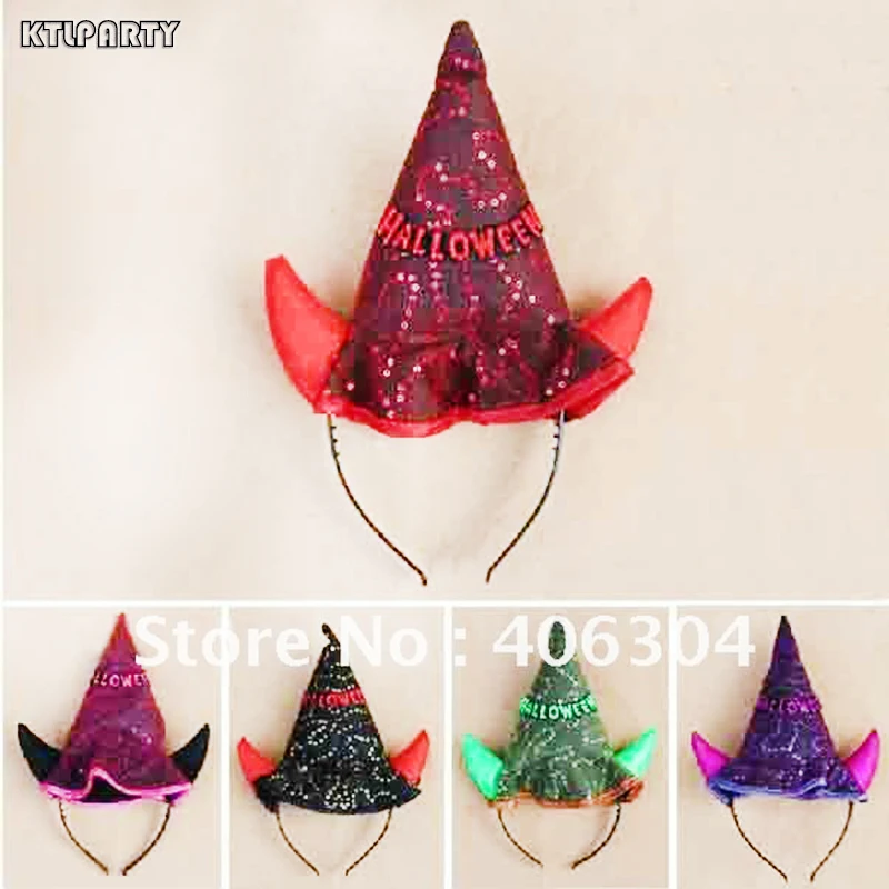 

Hhalloween party hat headband with "HALLOWEEN "in the hat masquerade party suppliers 5 colors for your choose free shipping