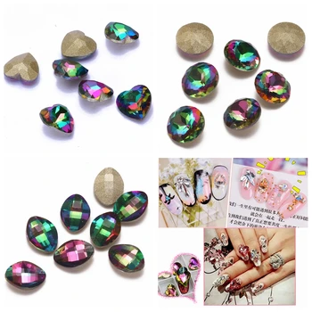 

Nail Decorations 500pcs New Rainbow Color Glass Rhinestone For Nail Art Decorations Pointback Nail Stickers DIY Craft Art Stones