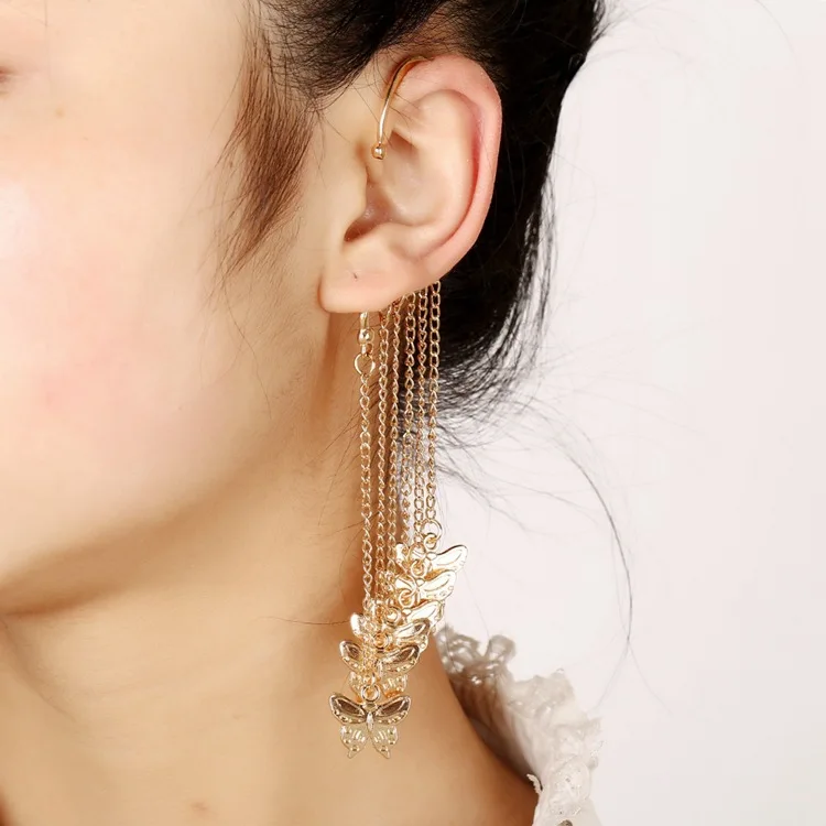

ear jewelry long tassel ear hole ear clip butterfly ear jewelry special price earring cuff clip on earrings jewelry earcuff