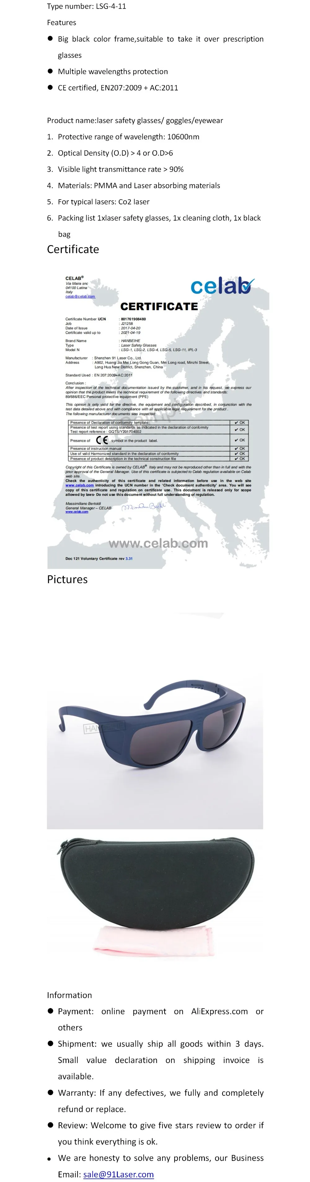 LSG-4 co2 лазерные защитные очки для 10600nm Co2 лазер, CE O.D 6+ VLT> 95