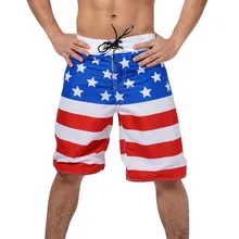 Мужские летние короткие брюки стиль День Независимости флаг пляжные шорты эластичные пляжные шорты с принтом мужские пляжные шорты