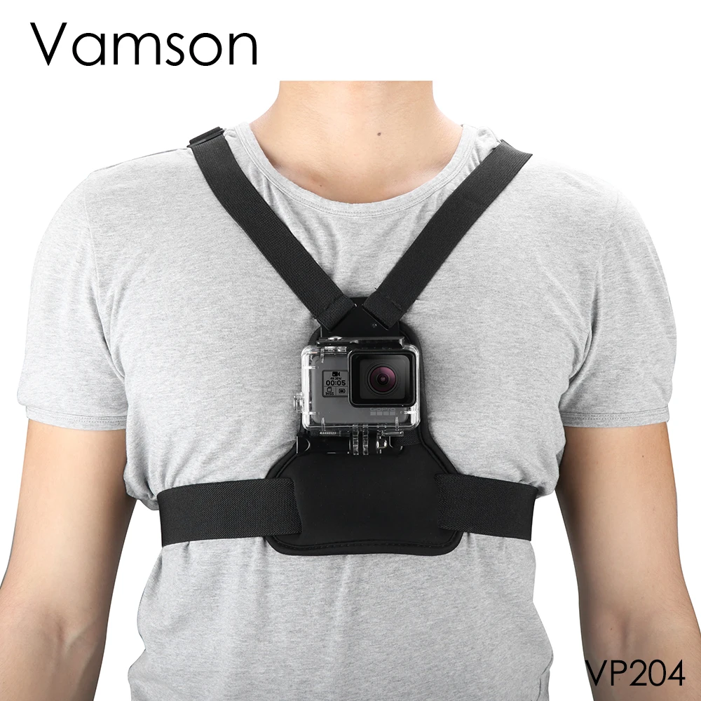 Vamson для Go Pro Аксессуары Эластичный ремень для тела нагрудный ремень крепление для Gopro Hero 8 7 6 5 для yi для камеры SJCAM VP204