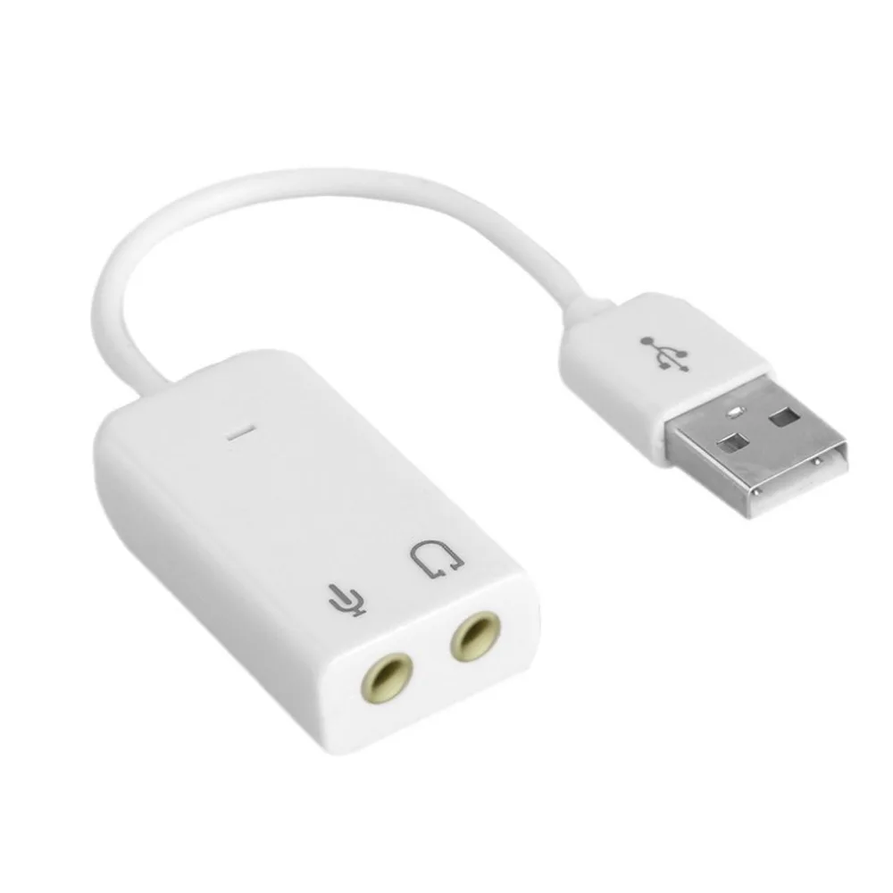 

High Quality NEW Notebook USB 7.1 Channel External Sound Card Adapter With Independent External Sound Card White