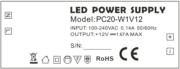 Sanpu smps светодио дный драйвер Питание 12 В DC 20 Вт Пластик IP44 Indoor Применение постоянной Напряжение AC-DC трансформатор для светодио дный ленты 12vdc