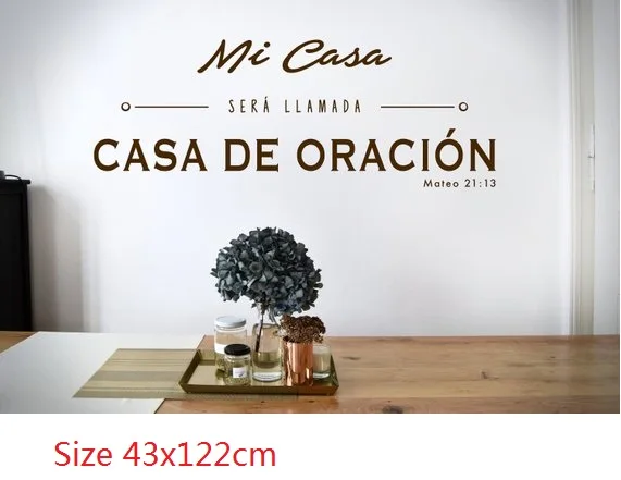 Mi Casa Será Llamada Casa de Oración Spanish Bible Quote Wall Decal