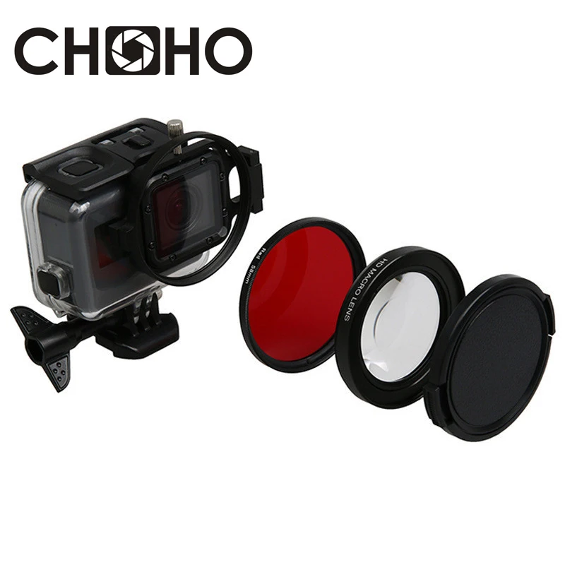 Для Gopro 7 фильтр крупного плана + 16 Macro красные Подводные фильтры для дайвинга Go Pro 5