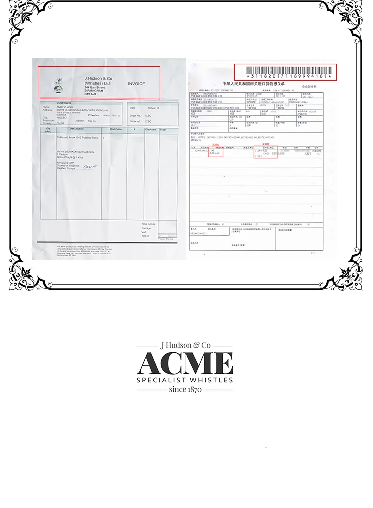 ACME Metropolitan 15/золотая цепочка британский полицейский свисток дикое Выживание модный тренд золото латунь лазерная гравировка ожерелье со свистком