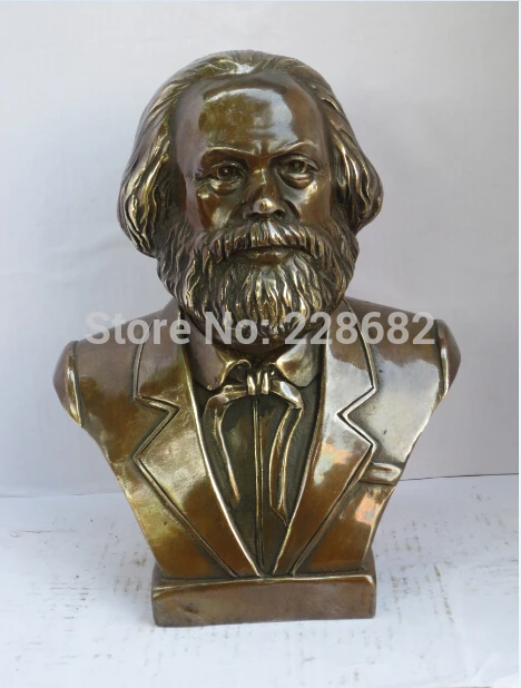 

Collectible Chinese Decorated Old Copper Carved Marx Sculpture /statue