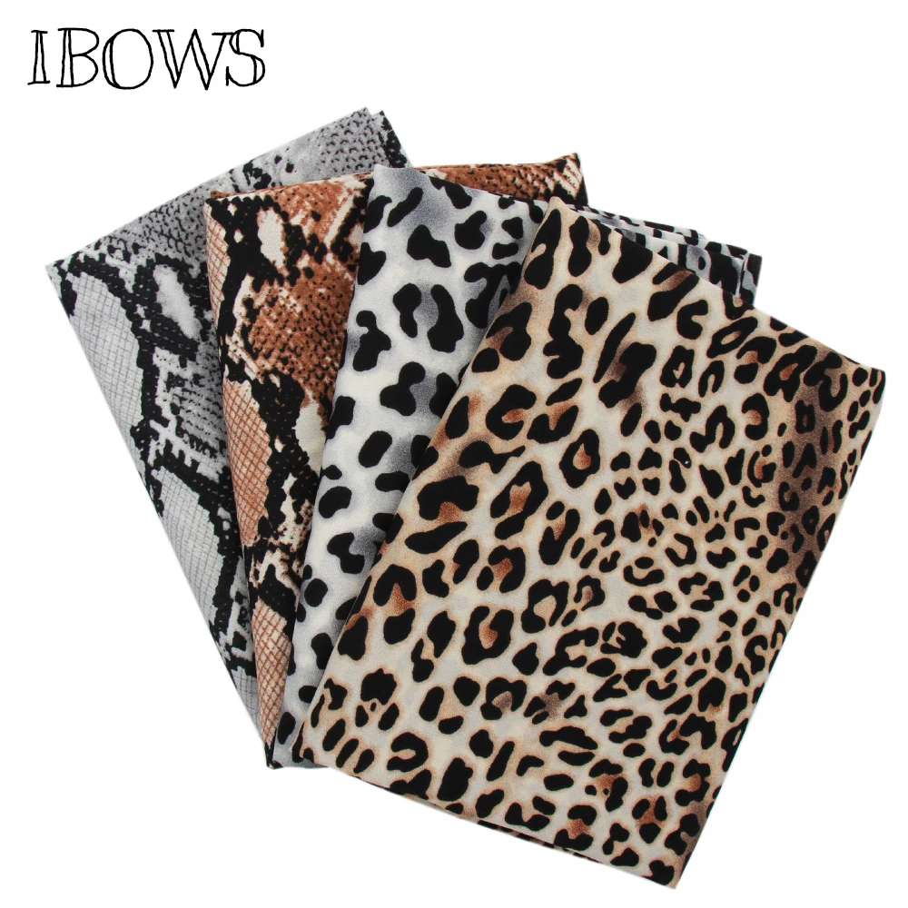 IBOWS 45*150 см шелковая шифоновая ткань с леопардовым принтом змеи для DIY платья