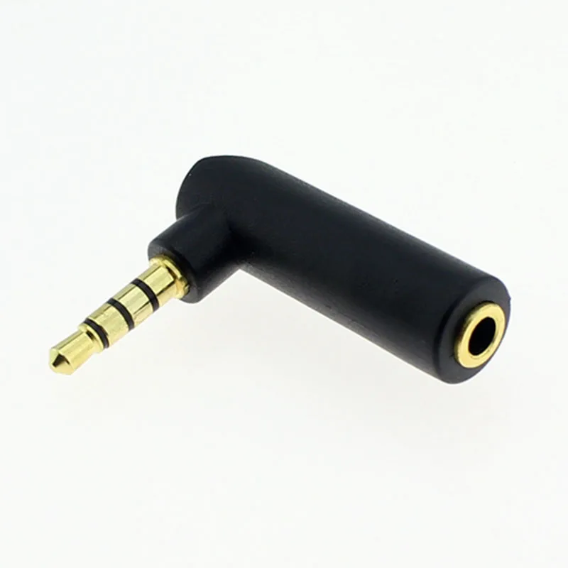 

Gold-plated revolution of 3.5 mm 4 section 4 female connector Headphones plug right Angle 90 degrees bend L transformation