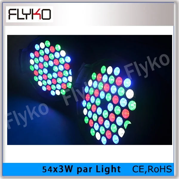 

Free shipping 2pcs led professional light 54*3w led DJ DMX stage par light