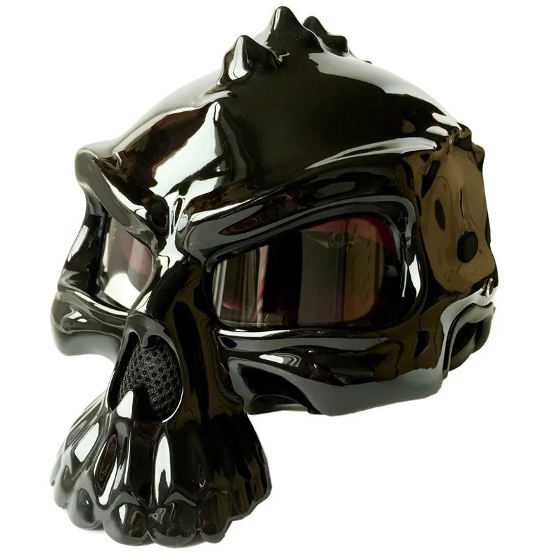 

Dual Use Skull Motorcycle Helmet Capacete Casco Novelty Retro Casque Motorbike Half Face Helmet free shipping