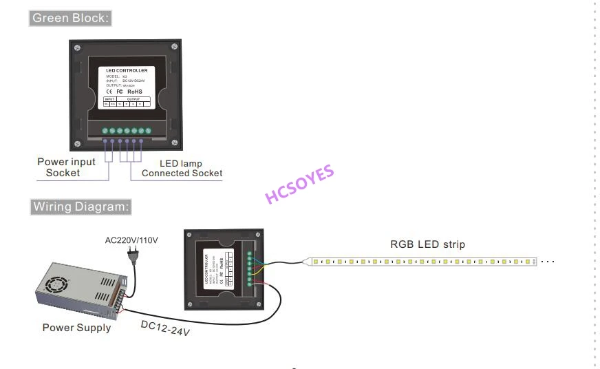 BC K3 and T3 /K3 LED Switch knob Wall-mounted led RGB Rotary Dimmer controller& Wireless Remote for led stirp light,DC12V-24V