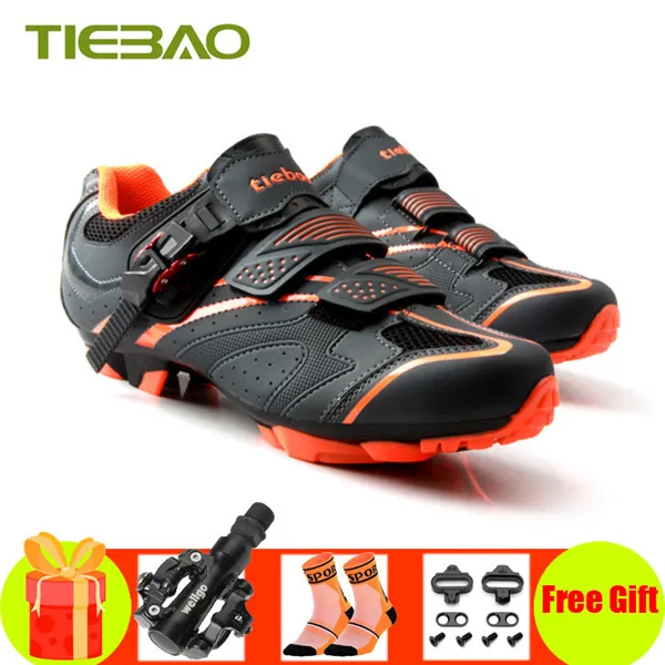 Pedals for 1413 O TIEBAO Sapatilha Ciclismo Mtb мужские и женские SPD Бутсы для езды на велосипеде обувь для горного велосипеда самоблокирующаяся спортивная обувь для верховой езды - Цвет: Pedals for 1413 O