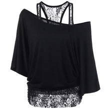 Camisetas de verão femininas, plus size, 5xl, soltas, gola canoa, manga curta, renda, patchwork, tops básicos