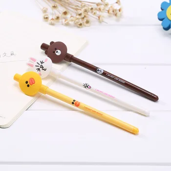 

3Pcs/Set Rabbit Bear Gel Pens Set Kawaii School Supplies Office Stationary Photo Album Kawaii Pens Stationery Gel Ink Pen