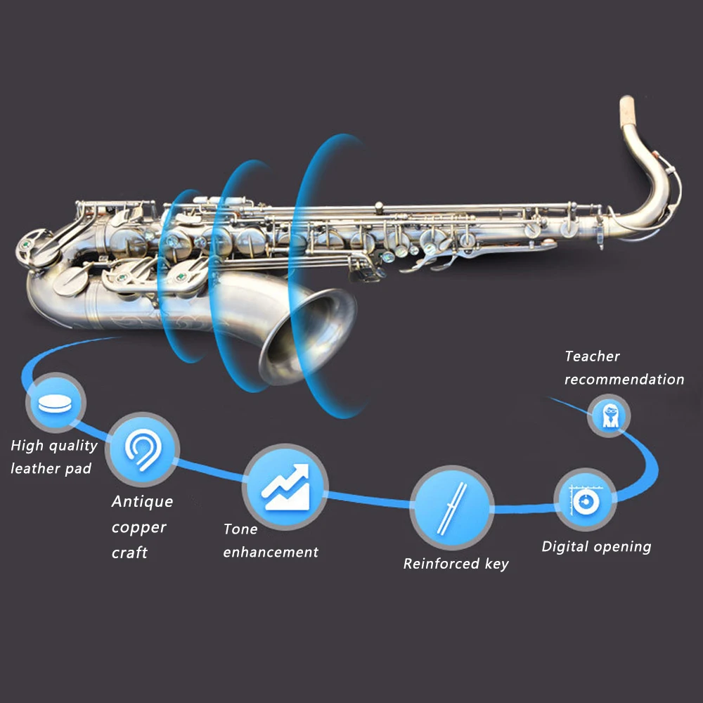 Saxofon b-плоский тенор саксофон античный медный двойной Бонд Абалон Кнопка саксофон играющий профессионально SAX06