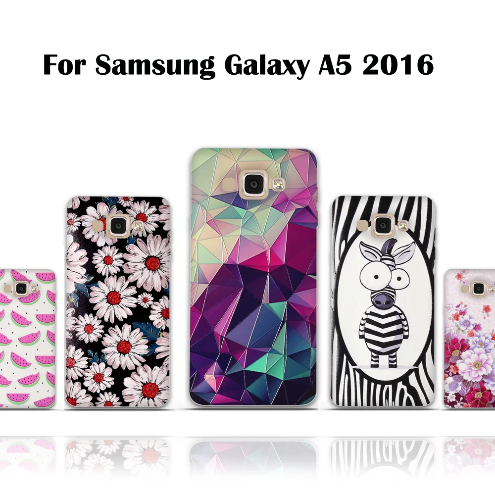 

Luxury 3D Relief Printing Soft TPU Case for Samsung A5 2016 Shell Silicon Cover For Samsung Galaxy A5 2016 A510 A510F A5100 Case