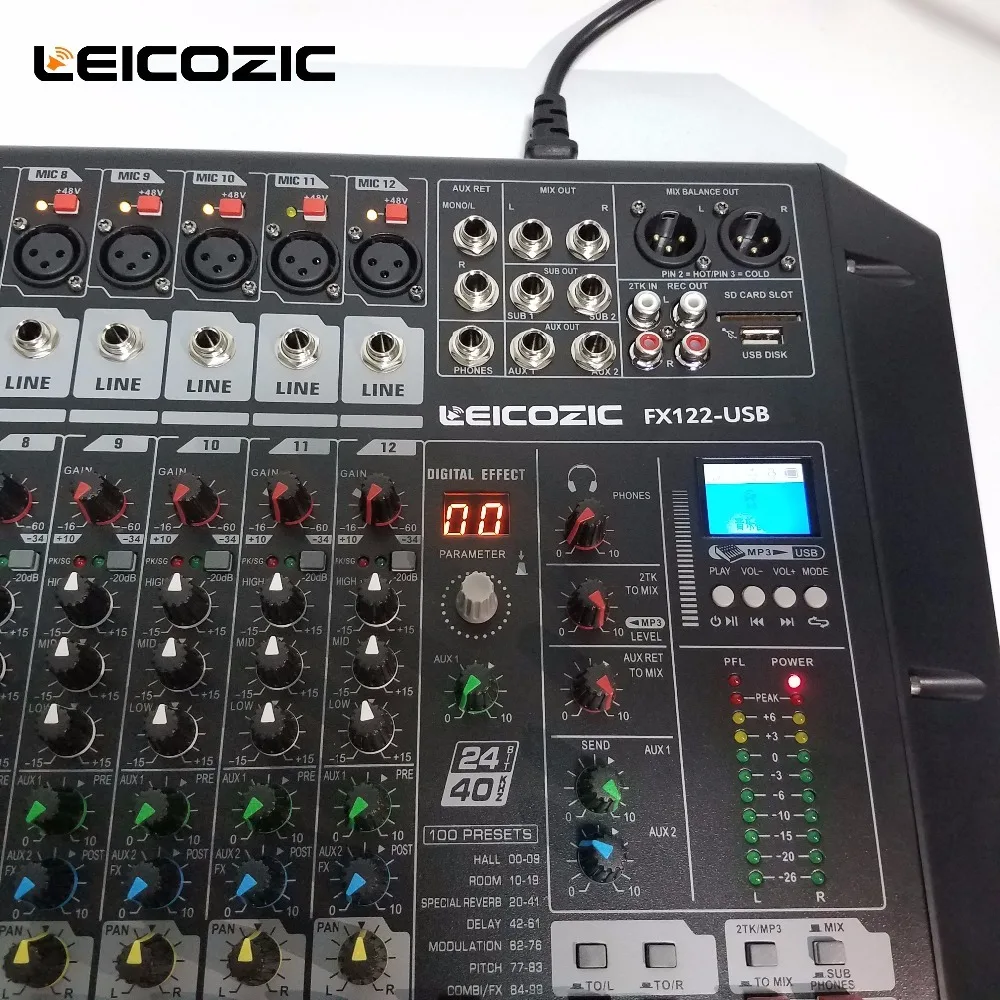 Leicozic Audio Mixer FX122-USB Rack Mount digital