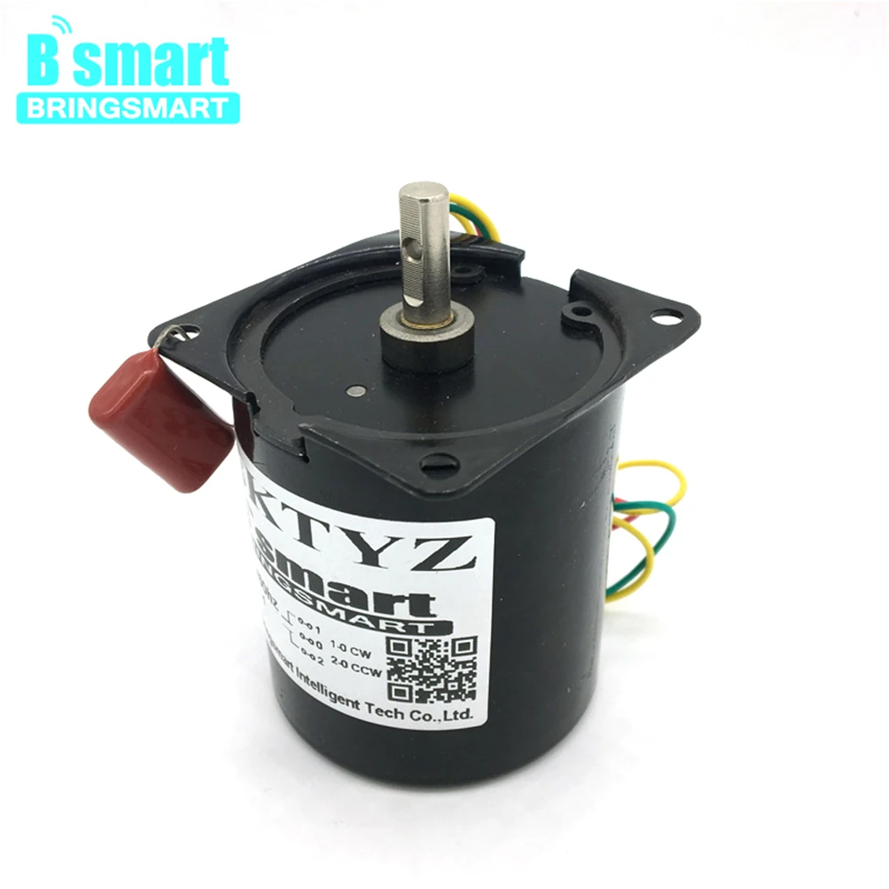 

Bringsmart 68KTYZ 220V Geared Motor Micro Synchronous AC Motor Low Speed 2.5rpm Reversible Reducer Gear Motor Permanent Magnet