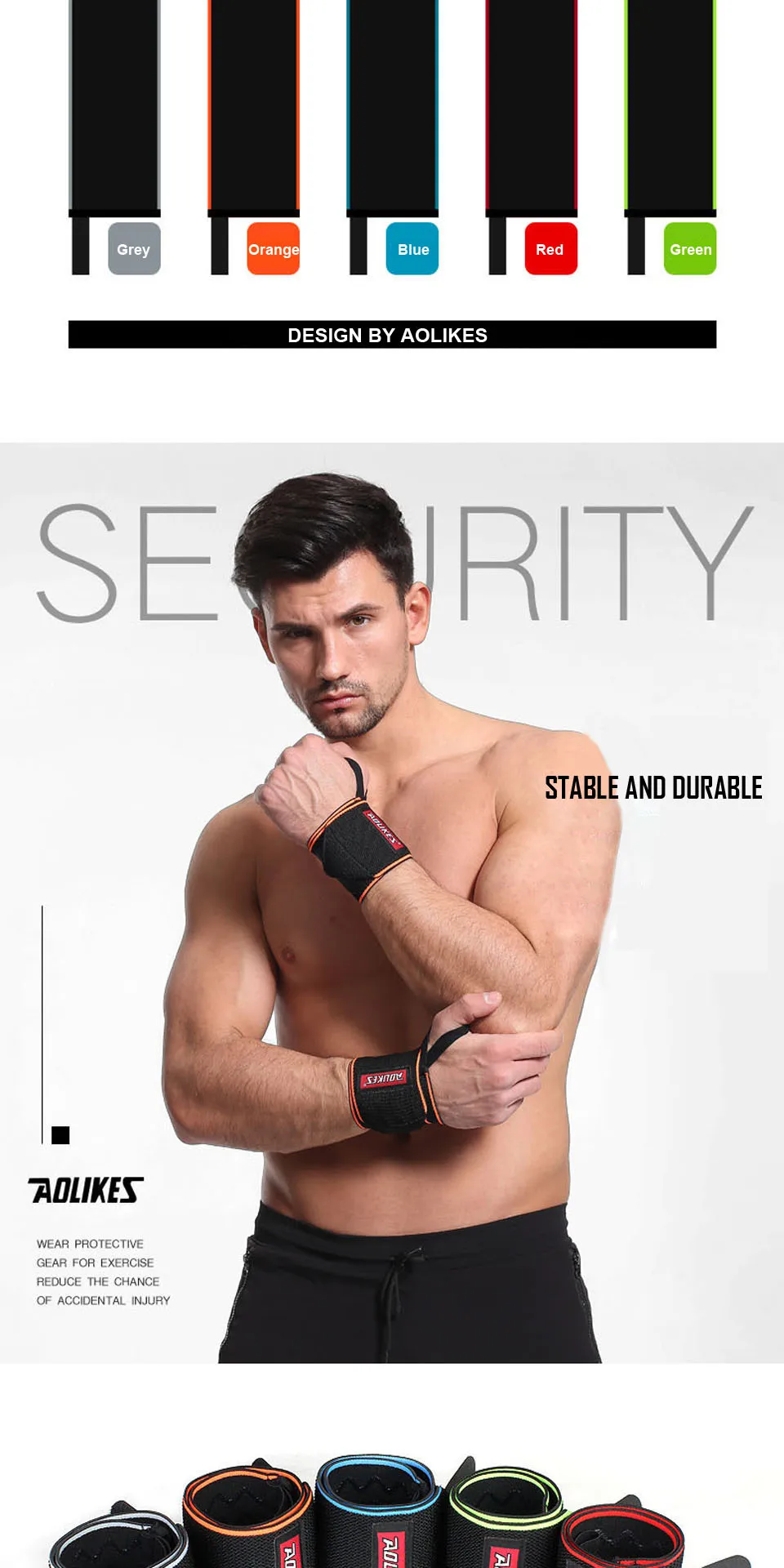 AOLIKES 1 пара спортивный Эластичный Бандаж регулируемый браслет бандаж защита для запястья поддержка запястья безопасность Кроссфит