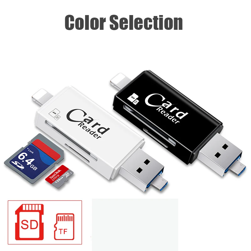 3 в 1 SD TF кард-ридер Lightning Micro USB 2,0 3,0 совместимый адаптер портативный кард-ридер для iPhone samsung huawei