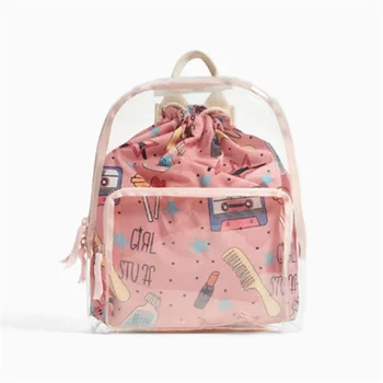 

Women mini Backpack brand designer Leather backpacks small clear Back pack school bag travel bagpack sac transparent bag mochila