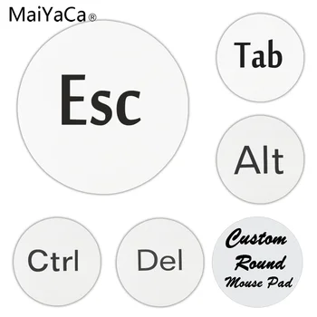 

MaiYaCa White background Esc Anti-Slip Durable Silicone Computermats Size for 22X22cm Round Gaming Mousepads
