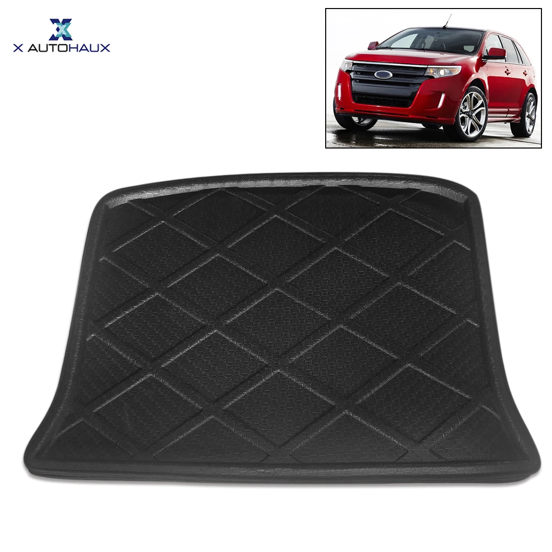 

X Autohaux PE+EVA foam plastic Black Rear Car Trunk Tray Boot Liner Cargo Floor Mat Carpet Cover for Ford Edge 2009-2012