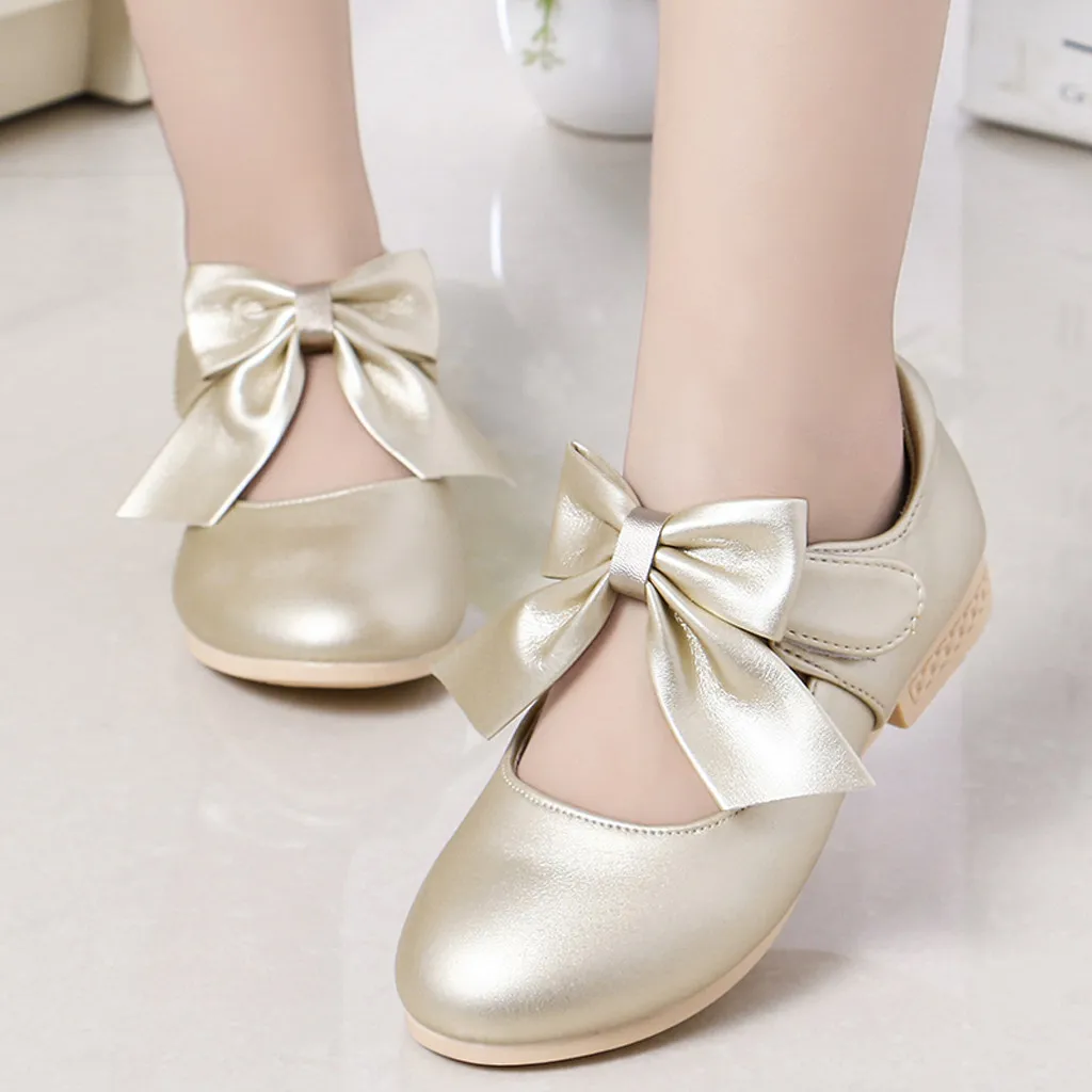 Нарядная обувь для девочек; модная кожаная обувь принцессы с бантом для маленьких девочек; chaussure enfant fille mariage