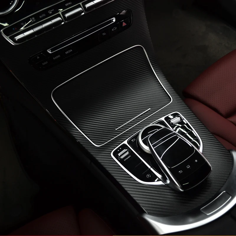 

Car Interior Center Console Color Change Carbon Fiber Molding Sticker Decals For Benz C200/C300/GLC/C180L 2015