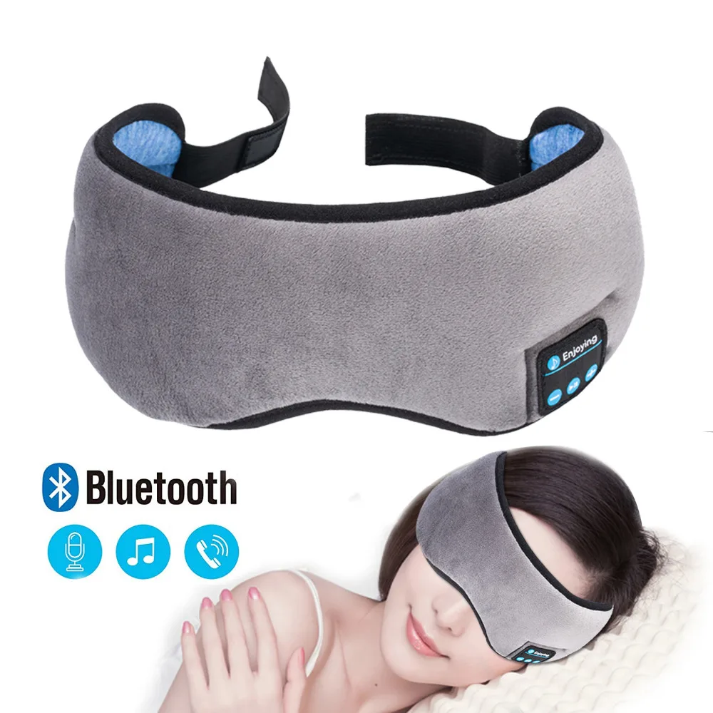 JINSERTA, беспроводные стерео Bluetooth наушники, маска для сна, мягкие наушники, держатель телефона, гарнитура для сна с микрофоном