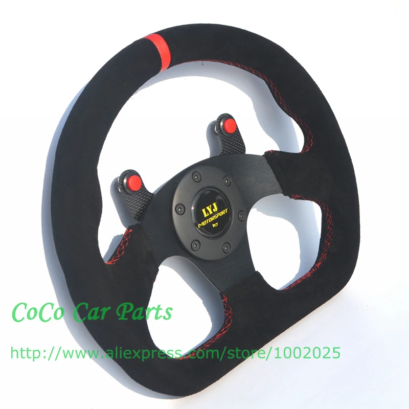 racing car steering wheel with carbon fiber button (1)