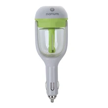 Nanum Mini Car Air Humidifier Car Air Filter Ultrasonic Rechargeable Essential Oil Scent Diffuser, Green