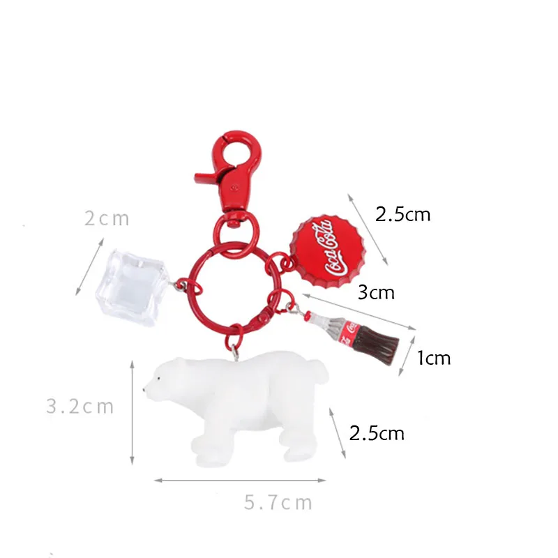 Новинка, брелок с мультяшным полярным медведем, кубиком льда, милые животные, брелок для женщин и мужчин, автомобильный брелок, брелок, ювелирные изделия, подарки