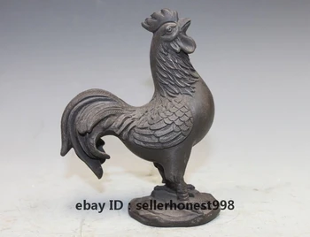 

6" Chinese bronze Fengshui Zodiac Figurine Rooster Cock Statue