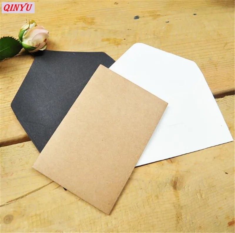 20pcs10. 5*6 7 Мини Черный Белый крафт бумажный конверт винтажный Европейский стиль