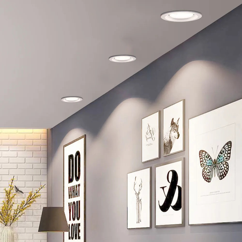 Silver White Led Downlight 12W 9W 7W spot led lights Warm White Natural Ceiling Lamp Home Indoor recessed led down led downlight recessed ceiling spotlight