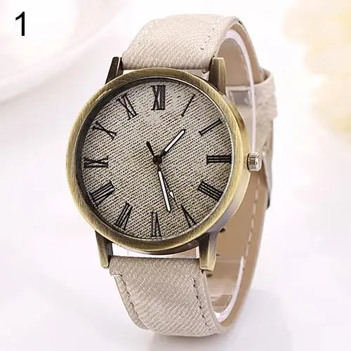 

New horloges vrouwen Men Women Vintage Denim Fabric Round Casual Cowboy Analog Quartz Wrist Watch relogio
