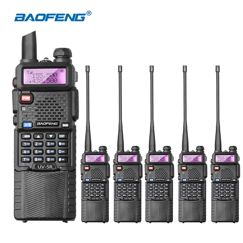 

6pcs/lot BAOFENG UV-5R Walkie Talkie UHF VHF 136-174 / 400-520 Mhz Dual Band with 3800mAh li-ion battery Radio BF uv5r telsiz